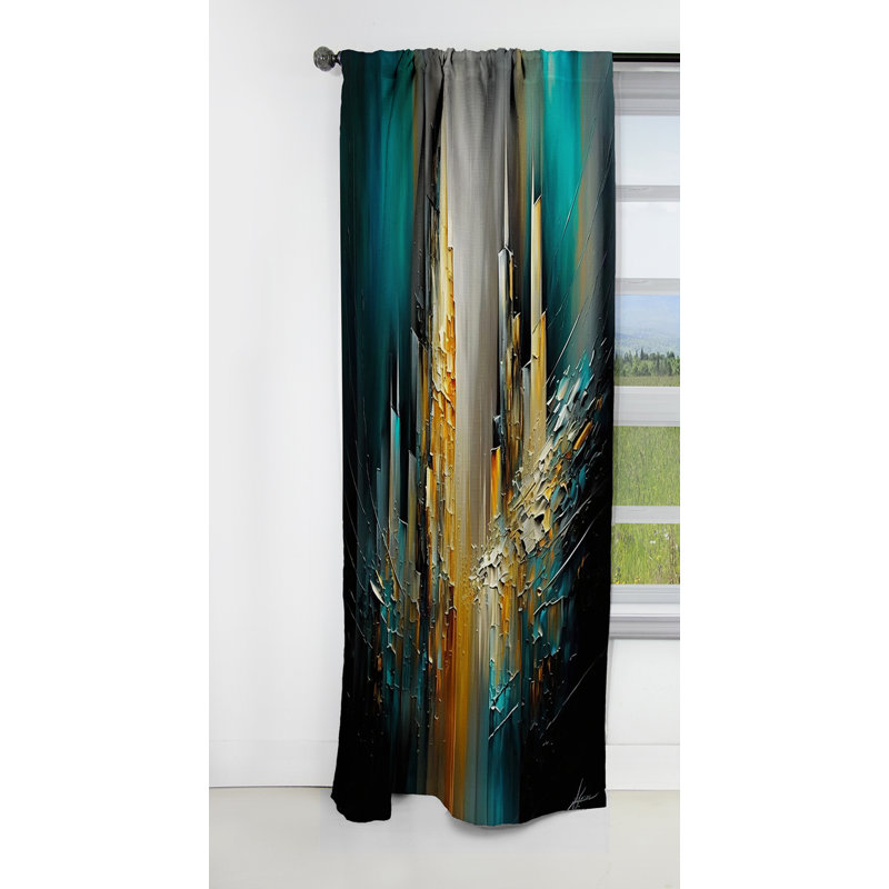 Loughman - Abstract Geometric Blackout Curtain - 1 Panels, 52" W x 108" L