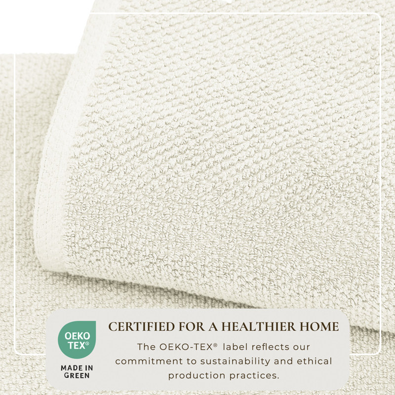 100% Cotton Textured Bath Sheet, Ivory