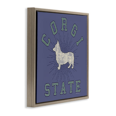 Art mural rétro sur toile flottante Corgi State par Spirit Animals / Life Is High
