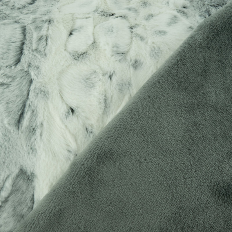 Silver Reversible Waterproof Faux Fur Pet Blanket 60" x 70"