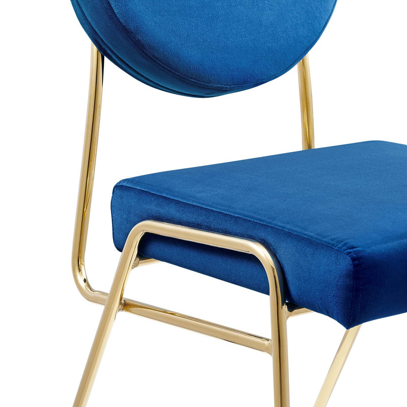 Chaises d'appoint Craft Performance de Modway, Or, Velours bleu marine, 1