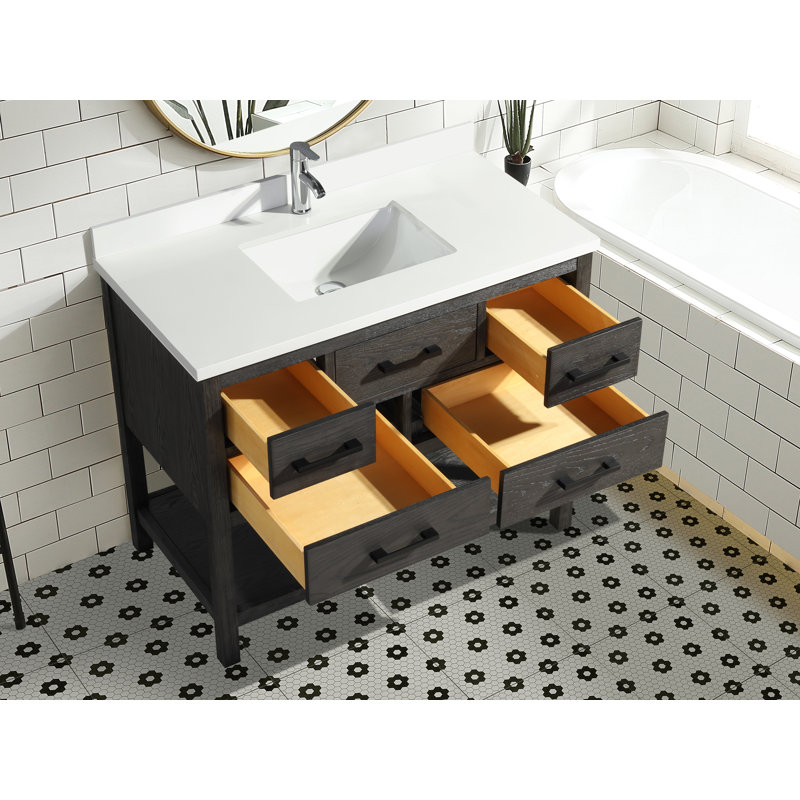 Ensemble de meuble-lavabo simple 42 po Betty, Gris patiné
