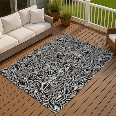 Tapis géométrique intérieur / extérieur lavable à la machine Chantille ACN2648