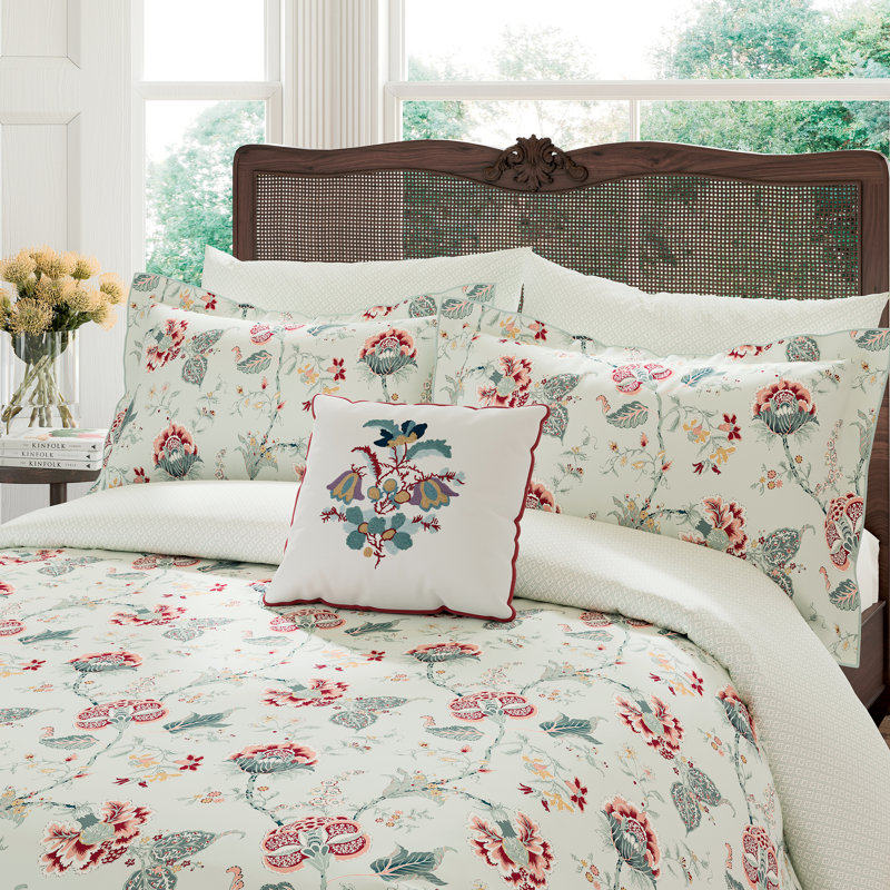 Palampore Cotton Floral Duvet Cover Set with Pillowcases Included, UK Double