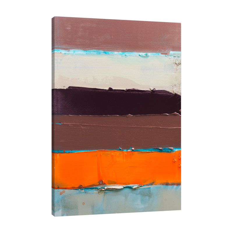 Orange Is The New Stripe II by Kent Youngstrom - Wrapped Canvas Painting, 61 cm H x 41 cm W