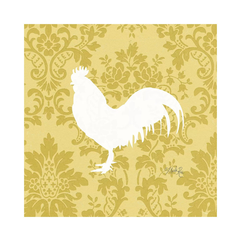 Rooster Silhouette 1 Piece Wrapped Canvas Wall Art, 30.48 cm H x 30.48 cm W