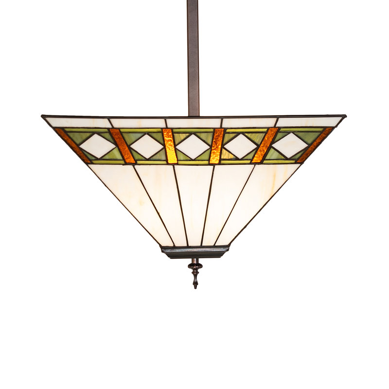 17" Square Diamond Band Mission Inverted Pendant