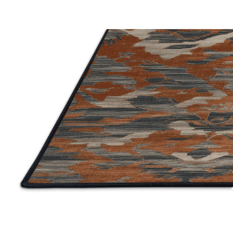 Machine Washable Turkish Brown Area Rug, Rectangle 8' x 12'