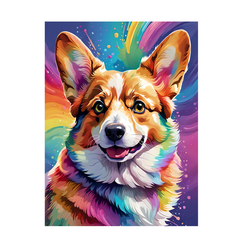 Art sur toile Tina Lavoie Glamour Girl Welsh Corgi, H 24 po x l 32 po