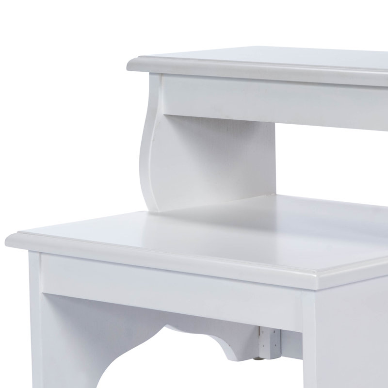 Plantation 2-Step Wood Step Stool, White