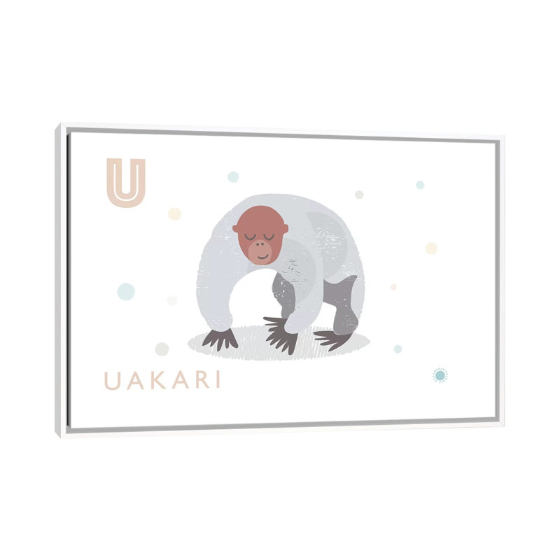 Uakari - imprimé, Pas de tapis, H 40 po x l 60 po x 1,5 po, Toile blanche encadrée