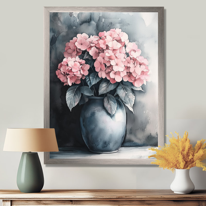 Bautista - Floral Wall Decor, Reproduction encadrée d'une seule photo, Argent argent, H 32 po x l 24 po