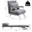 Chaise réglable à 5 positions, pliante grise avec coussin et structure en acier stable