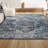 Modern Persian Vintage Medallion Navy/Light Gray Rug-935507475