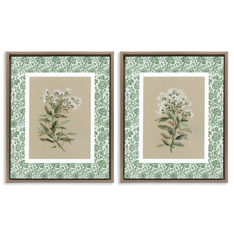 Ensemble de 2 cadres flottants Green Botanical, H 31 po x l 25 po, Cadre flottant orme Montalcino