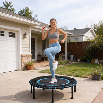 Trampoline de remise en forme pour adultes 40 pouces avec rebords durables, stable et silencieux, pour l'intérieur et l'extérieur, charge maximale 330 lb