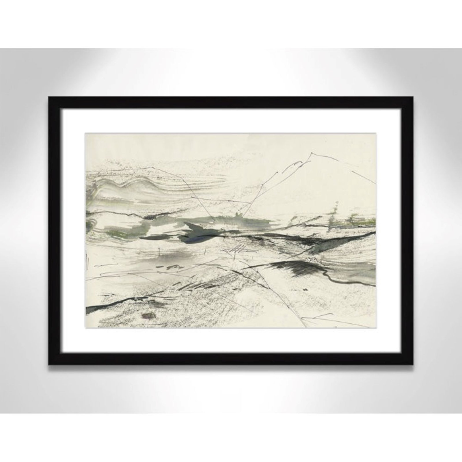 Green Sketches by PI Studio, White, Black Box Picture Framed, 17" H x 23" W x 1.25" D