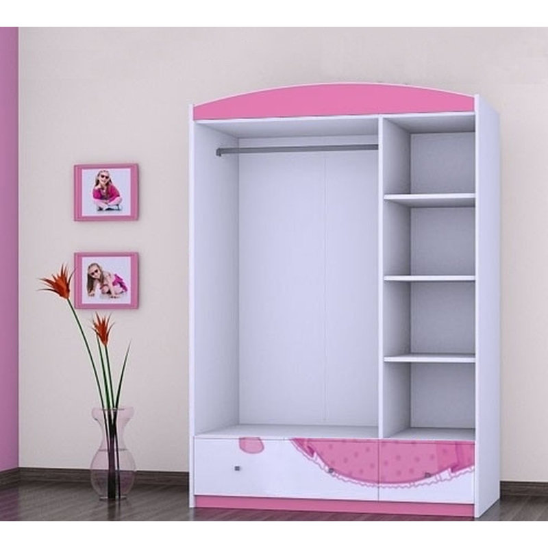 Remmington 3 Door Wardrobe, Pink