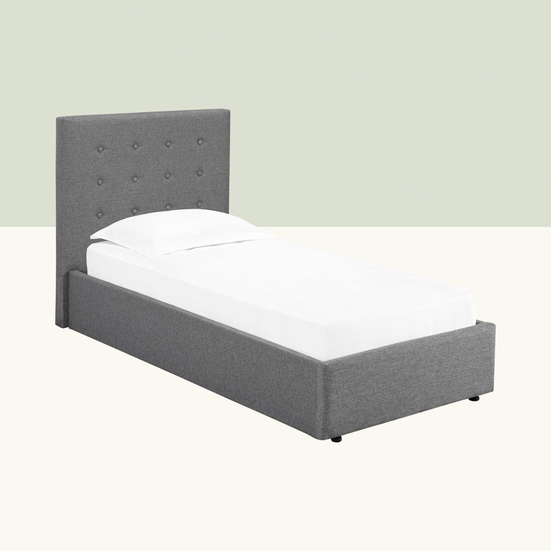LUCCA UPHOLSTERED BED, Grey, Single (3')