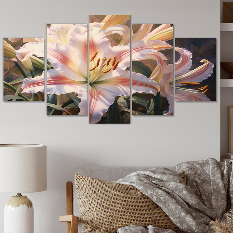 Ensemble de décoration murale en métal rose et vert Lily Serenade