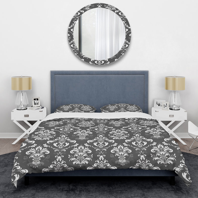 Ensemble de housse de couette transitionnelle gris foncé Glamour Luxe II, Housse de couette très grand et 2 très grandes t
