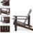 Wooden Chair - Brown, Weather , Cup Holder, Suited For Patio, Deck, Garden, Backyard Fire Pit Area Brown Holder Supplied Outdoor Reanimation Areas In Backyard,