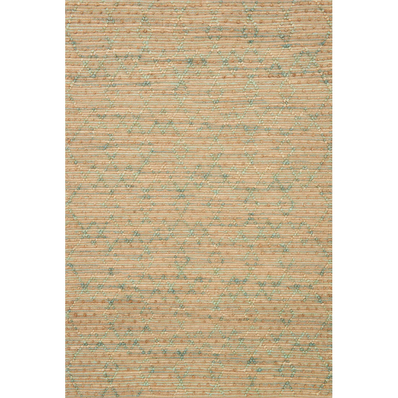 Handmade Geometric Sea Wool and Viscose Area Rug