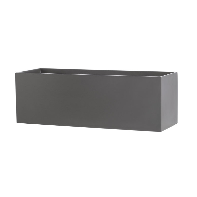 Cogburn Belmont Rectangle Planter Box, Gray, 8" H x 24" W x 8" D
