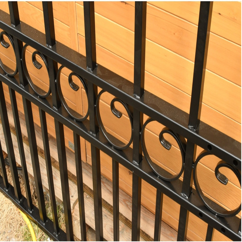 Paris Style Black Steel Dual Swing Driveway Gate with Automatic Opener