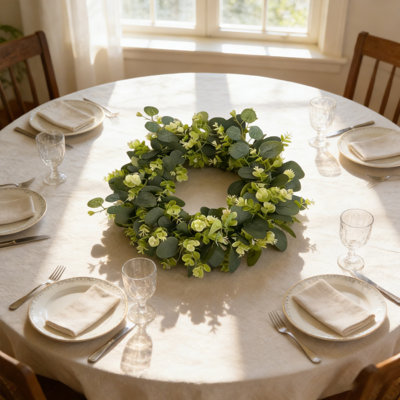 1pc Spring/Summer Artificial Butterfly Eucalyptus Leaf Wreath for Porch, 46cm/18.12in Indoor/Outdoor Decorative Wreath, Suitable for Christmas, Easter, Valentine's Day Decorations, Holiday Parties & Gifts