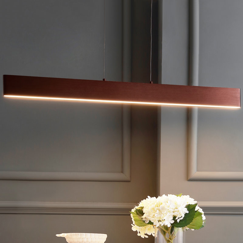 Daisetta 1 - Light LED Pendant, Anodized Bronze, 4.5" H x 40" W x 4.5" D