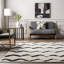 Hilmar Chevron Runner Rug for Living Room Bedroom Dining Room Entryway Hallway Kitchen, Grey/Ivory-308514641