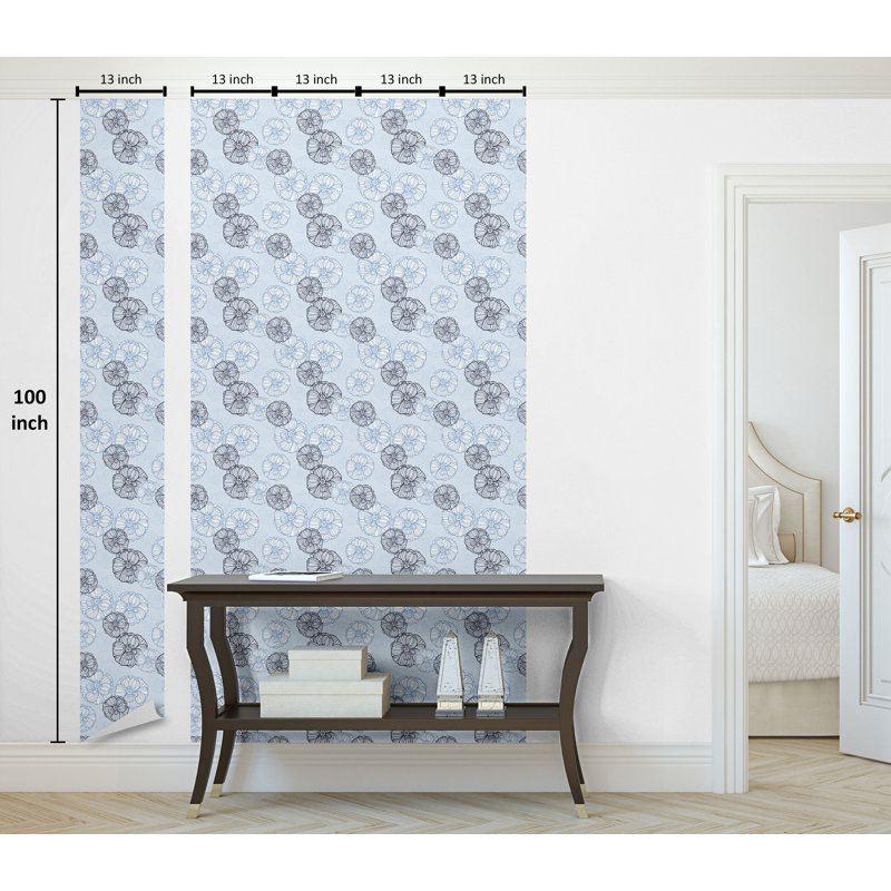 Horigan Roll, Bleu azur pâle / blanc, L 100 po x l 13 po