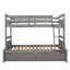 Lit simple superposé au dessus d'un lit double avec rangement - Gris-315004389