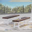Bancs d'extérieur Carlisle, brun foncé sablé + blanc (ensemble de 2)-983353507