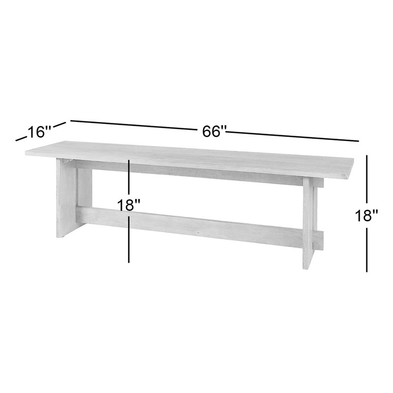 Dalina Solid Wood Bench, Light Brown