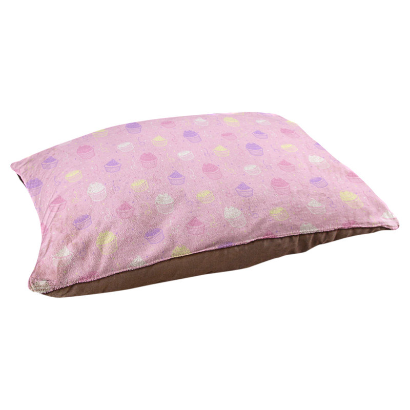 Coussin stylisé pour chat pastel petits gâteaux Byrge, L 9,5 po x l 29,5 po, Rose / blanc