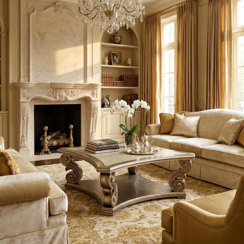 Ecequiel Stone Top Coffee Table