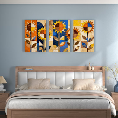 Motif de tournesol abstrait, reproduction d'art sur toile, ensemble de 5