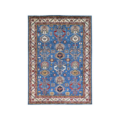 Tapis oriental super kazak en laine noué à la main 10 pi x 13 pi 8 po bleu czf78fdad2eb4965bddc54795ac96a0a