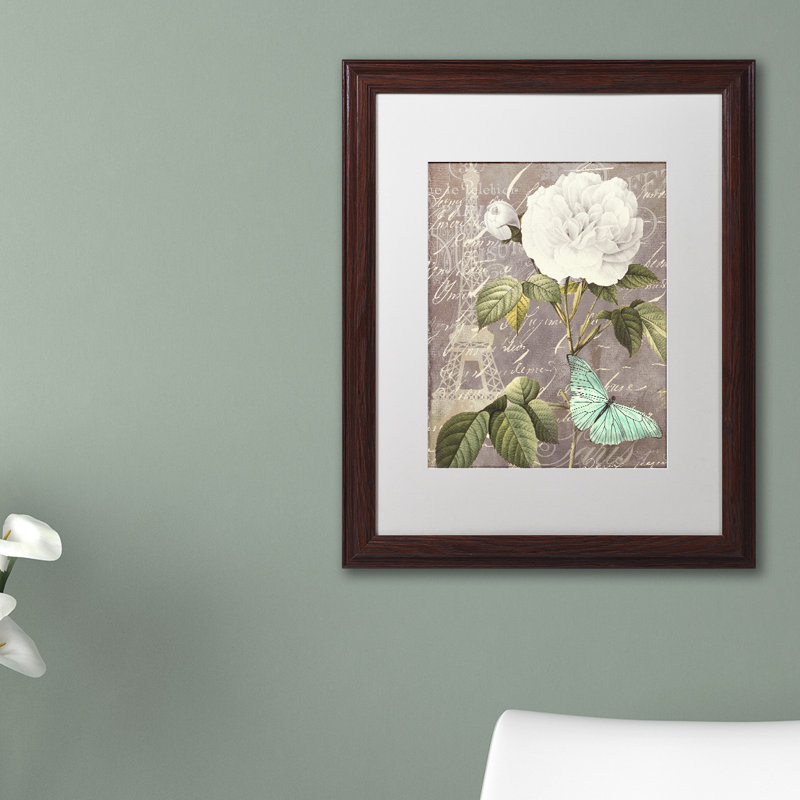 «White Rose» par Jadaya, impression encadrée, H 20 po x l 16 po x P 0,5 po, Blanc, Noir