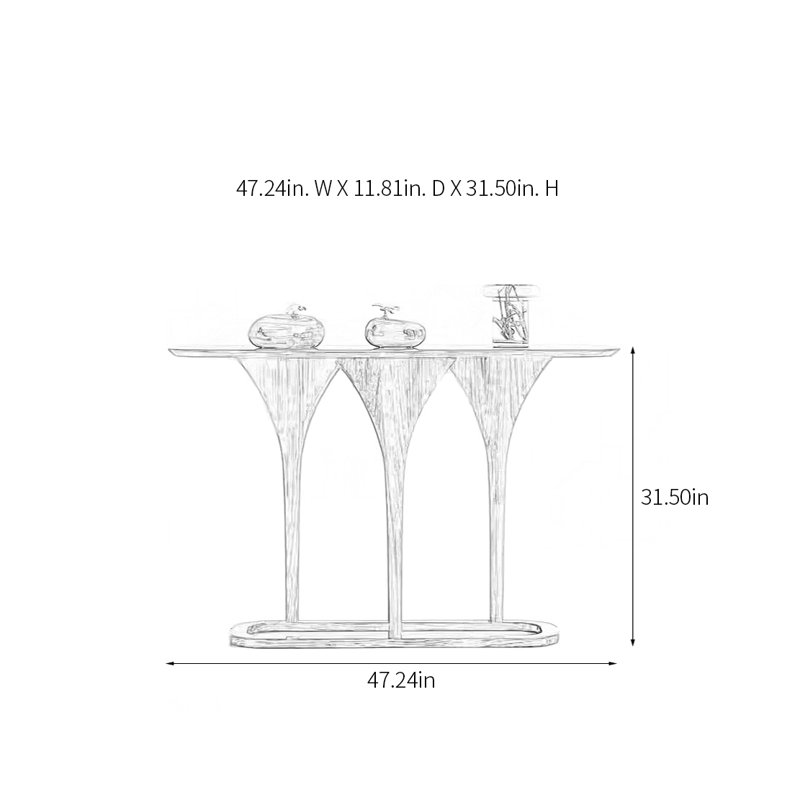 Minimalist Solid Wood Console Table, 31.5" H x 47.24" W x 11.81" D