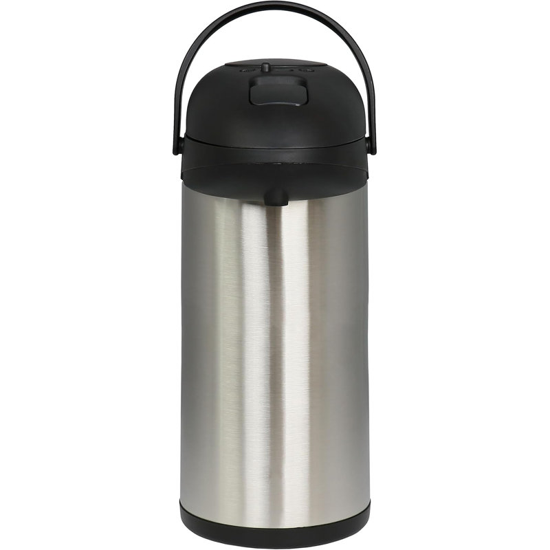 Distributeur d'eau chaude de 3,17 pintes en acier inoxydable - Distributeur de boissons isothermes pour café et thé avec levier à pompe, serveur de boissons chaudes et froides pour les événements, le bureau et la maison