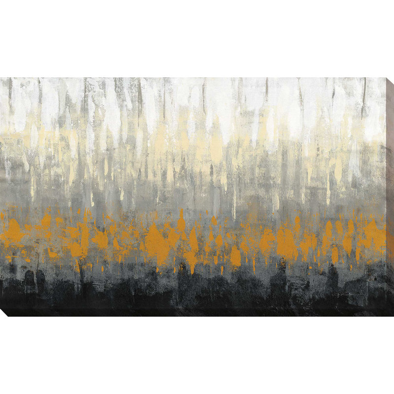 «Rain on the Asphalt IV», reproduction de peinture acrylique sur toile, H 27,5 po x l 43,5 po x P 2 po, Cadre flottant noir