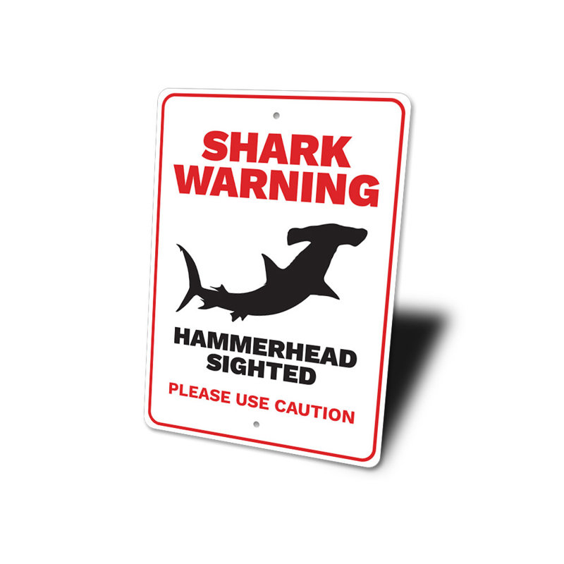Panneau d'avertissement de requin, H 14 po x l 10 po x P 0,04 po
