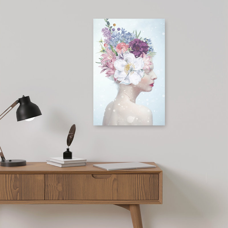 Rêver de fleurs - Affiche murale délicate, onirique et élégante représentant des fleurs et la nature, H 18 po x l 12 po