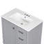 Meuble-lavabo de 30 po en gris, armoire en bois massif moderne avec lavabo, 3 tiroirs et porte à fermeture en douceur pour meuble-lavabo gris, bois, silencieux-118731933