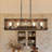 5 - Light Dimmable Modern Farmhouse Rectangle Solid Wood Chandelier