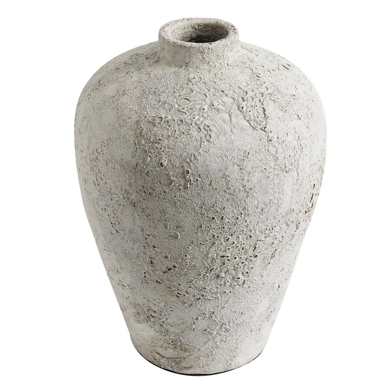 Vase de table en terre cuite 16 "Carino, Gris foncé