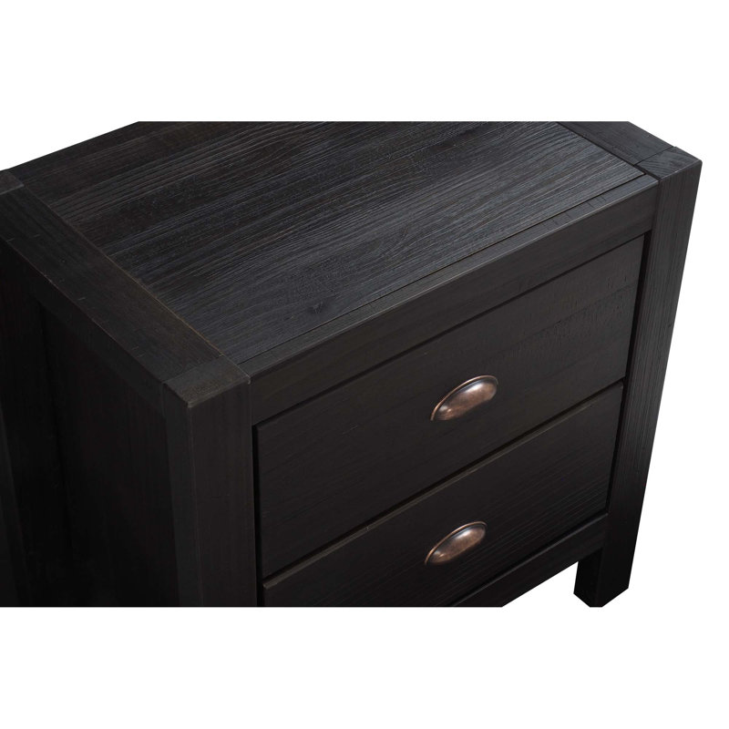 Montauk 24'' W Solid Wood Nightstand, Farmhouse Black
